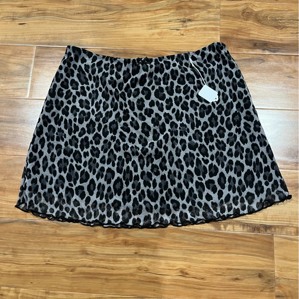 XL Leopard Print Mini Skirt